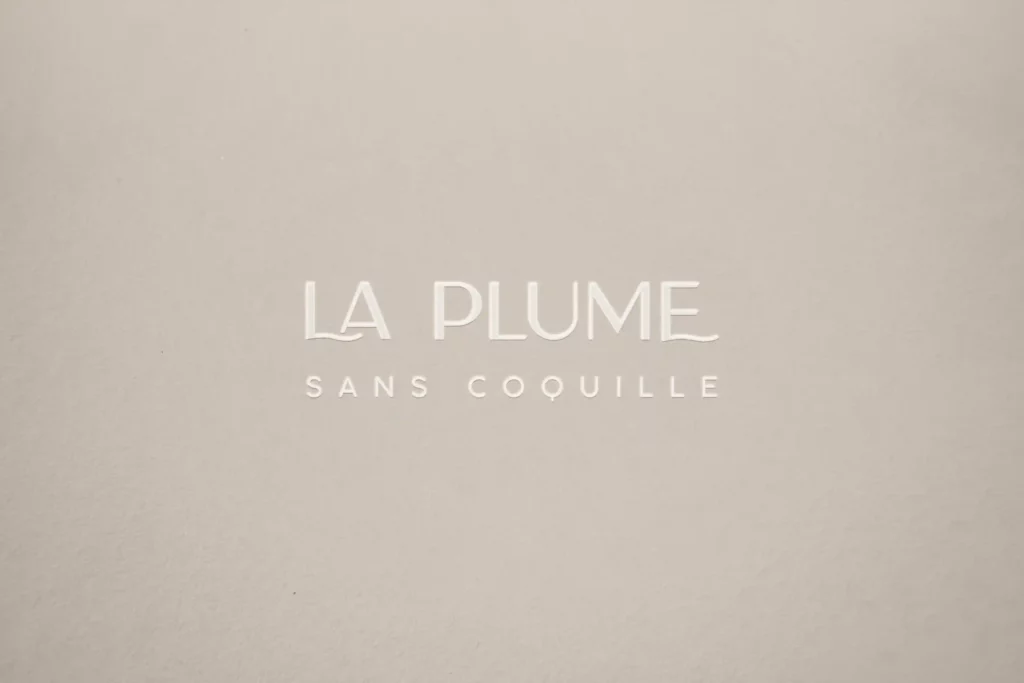 Exemple d'une réalisation de l'Agence Innova pour La plume sans coquille (Marine Dumontier)